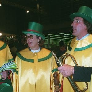 Gérard Depardieu, Jean-Pierre Coffe et Dominique Lavanant à Paris en 1996.