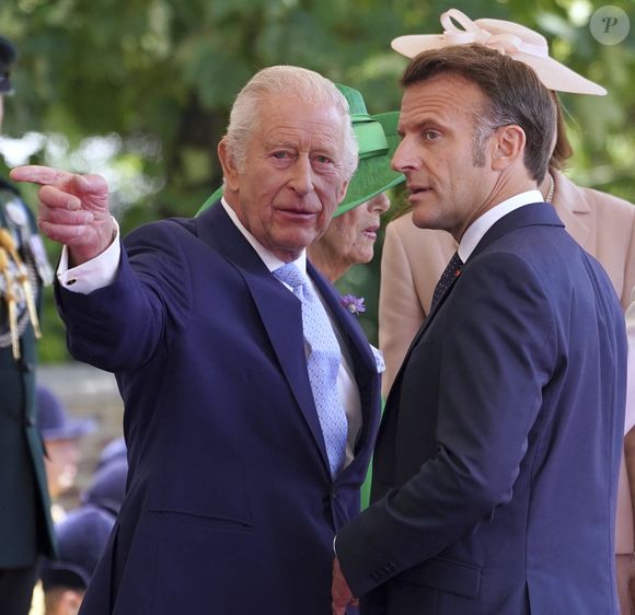 Le roi Charles III d'Angleterre et la reine consort Camilla accueillent le président Emmanuel Macron et sa femme Brigitte Macron au château de Windsor le 8 juillet 2025.

© Alberto Pezzali / Pool / Julien Burton via Bestimage