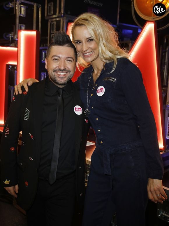 Chris Marques et Élodie Gossuin enregistrent l'émission "Tout le monde chante contre le cancer" au Palais des Sports à Paris, le 11 décembre 2018.

© M.Ausset Lacroix-D.Guignebourg / Bestimage