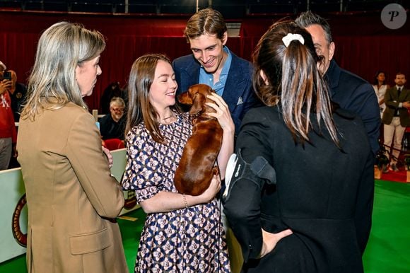Exclusif - La princesse Caroline de Hanovre, la princesse Alexandra de Hanovre et son compagnon Ben Sylvester Strautmann lors de l'exposition Canine Internationale 2025 de Monaco sous le chapiteau Fontvieille, le 11 mai 2025. © Bruno Bebert / Bestimage
