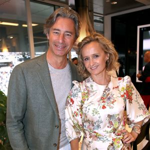 Laurent Solly (Président de Facebook France) et Caroline Roux au déjeuner de la finale Messieurs de France Télévision (jour 15) sur la terrasse de France Télévision lors des Internationaux de France de Tennis de Roland Garros 2022 à Paris, France, le 5 Juin 2022. ©  Bertrand Rindoff/Bestimage