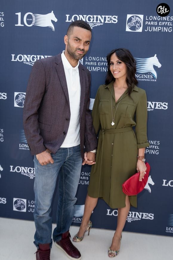 Exclusif - Tony Parker et Axelle Francine - People lors du Longines Paris Eiffel Jumping au Champ-de-Mars à Paris, le 5 juillet 2015. © CORLEONE / BORDE / BESTIMAGE