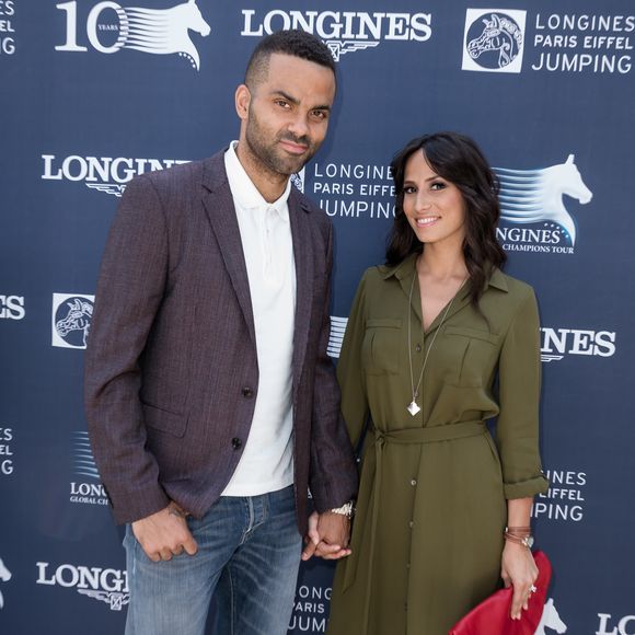 Exclusif - Tony Parker et Axelle Francine - People lors du Longines Paris Eiffel Jumping au Champ-de-Mars à Paris, le 5 juillet 2015. © CORLEONE / BORDE / BESTIMAGE