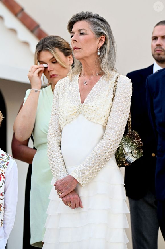Camille Gottlieb et la princesse Caroline de Hanovre - Célébration des 20 ans de règne du prince souverain Albert II de Monaco sur la place du Palais à Monaco, le 19 juillet 2025. © Bruno Bebert/Bestimage