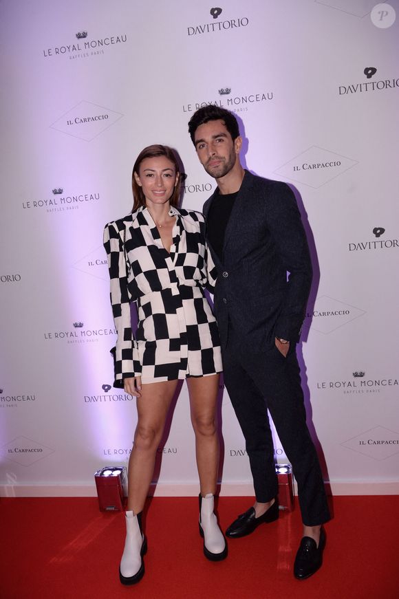 Rachel Legrain-Trapani (Miss France 2007) et son compagnon Valentin Léonard - Inauguration du restaurant italien gastronomique "Il Carpaccio" au Royal Monceau à Paris le 6 octobre 2021.  © Rachid Bellak/Bestimage