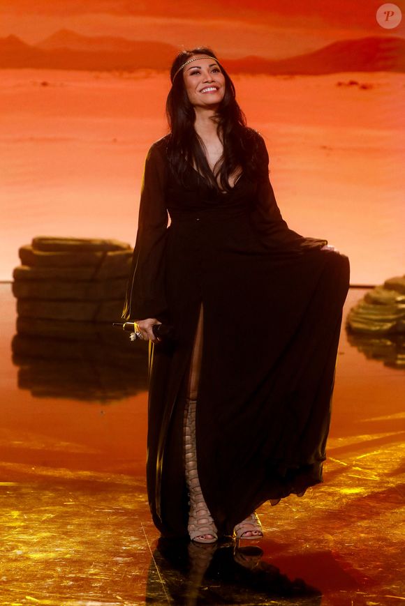 Anggun lors de l'enregistrement de l'émission "La grande soirée des comédies musicales", diffusée le 26 mars sur W9

© Christophe Clovis / Bestimage