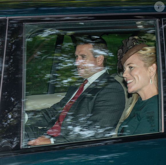 Peter Phillips, Autumn Phillips - Les membres de la famille royale se rendent à la messe à Ballater le 25 août 2019.