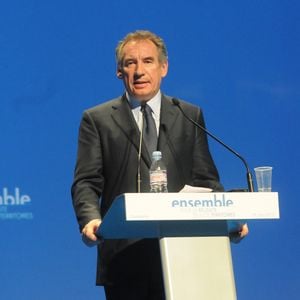 François Bayrou en 2012 à Montpellier BAYROU INVITE AU CONGRES NATIONAL DE LA FNSEA A MONTPELLIER LE 29 MARS 2012.