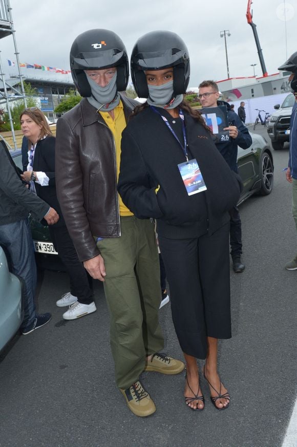 Vincent Cassel et sa compagne Narah Baptista - Les célébrités participent à un tour de chauffe lors des "24H du Mans 2024", le 15 juin 2024.
© Rachid Bellak/Bestimage