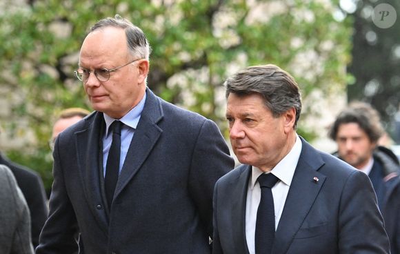 Edouard Philippe, Christian Estrosi - Obsèques de Didier Guillaume (ancien ministre de l'Agriculture entre 2018 et 2020 et ancien Ministre d'Etat de Monaco 2024–2025) en la cathédrale Notre-Dame-Immaculée de Monaco le 23 janvier 2025. © Bruno Bebert/Bestimage