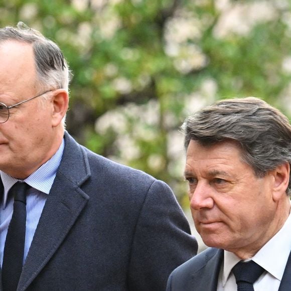 Edouard Philippe, Christian Estrosi - Obsèques de Didier Guillaume (ancien ministre de l'Agriculture entre 2018 et 2020 et ancien Ministre d'Etat de Monaco 2024–2025) en la cathédrale Notre-Dame-Immaculée de Monaco le 23 janvier 2025. © Bruno Bebert/Bestimage