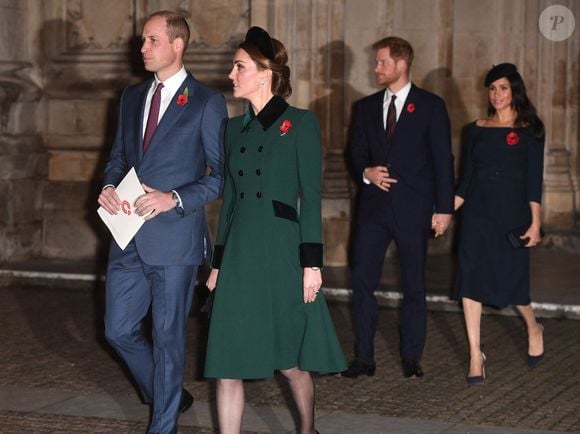 Le prince Harry, Meghan Markle, le prince Harry et Meghan Markle quittant après un service pour marquer le centenaire de l'Armistice à l'abbaye de Westminster à Londres, au Royaume-Uni, le 11 novembre 2018. Photo by Andrew Parsons/Parsons Media/ABACAPRESS.COM