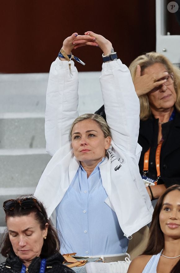 Laure Boulleau dans les tribunes lors des Internationaux de France de Tennis de Roland Garros 2025, à Paris, France, le 28 mai 2025. © Jacovides-Moreau/Bestimage