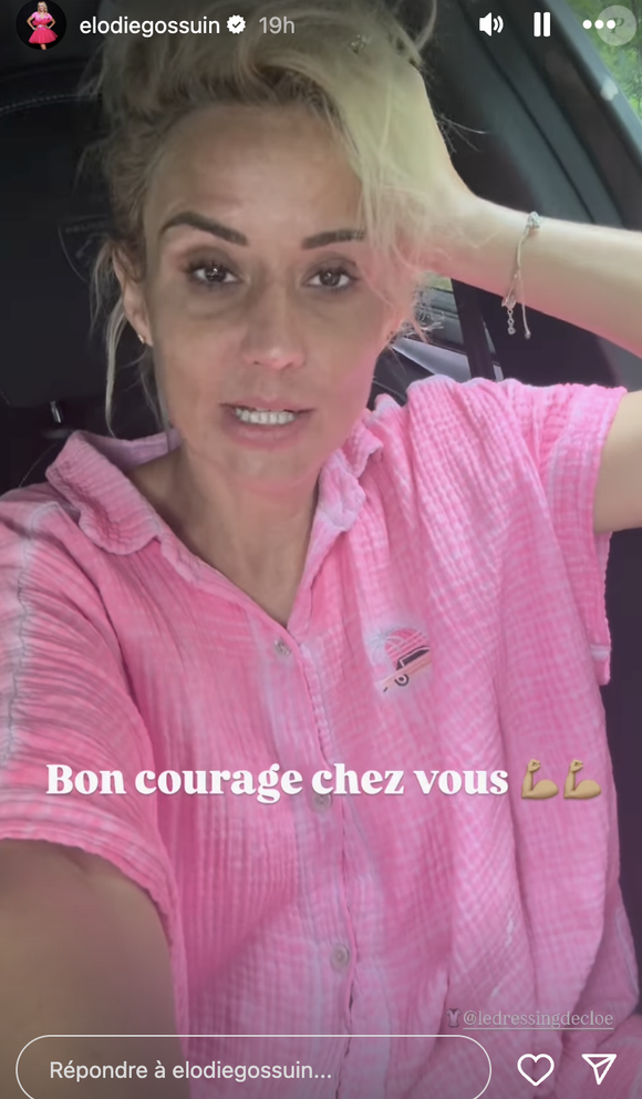 Capture d'écran de la story Instagram d'Elodie Gossuin.