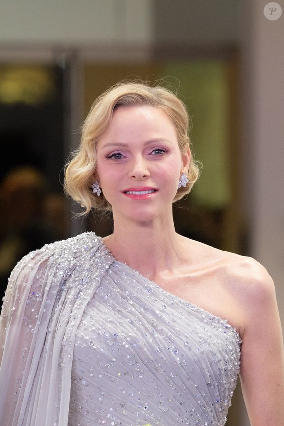 S.A.S. la princesse Charlène de Monaco assiste à la 70e édition du Bal de la Rose au Sporting Club de Monte-Carlo à Monaco, le 21 mars 2026.  © Olivier Huitel/Pool Monaco/Bestimage