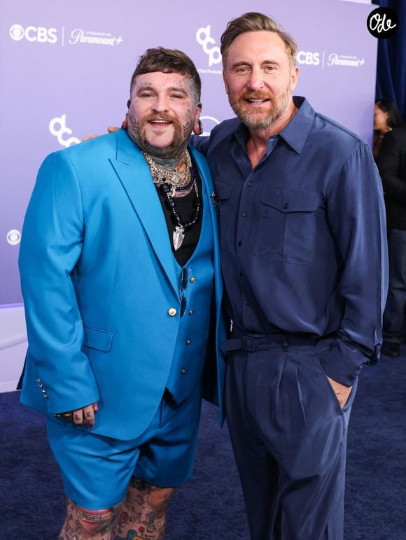 Las Vegas, NV  La 52e cérémonie des American Music Awards s'est tenue à la MGM Grand Garden Arena le 25 mai 2026 à Paradise, Las Vegas, dans le Nevada, aux États-Unis. Sur la photo : Teddy Swims, David Guetta