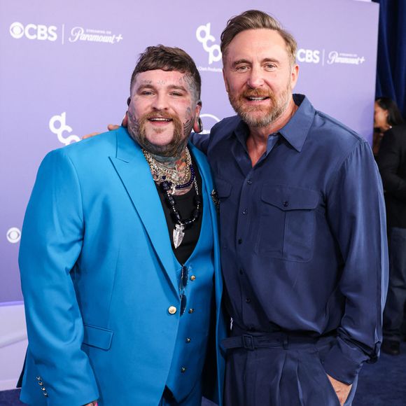 Las Vegas, NV  La 52e cérémonie des American Music Awards s'est tenue à la MGM Grand Garden Arena le 25 mai 2026 à Paradise, Las Vegas, dans le Nevada, aux États-Unis. Sur la photo : Teddy Swims, David Guetta