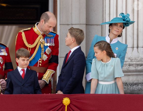 Prince William (Le prince William, prince de Galles), Princesse Catherine (Catherine "Kate" Middleton, princesse de Galles), Prince George (Le prince George de Galles), Princesse Charlotte (La princesse Charlotte de Galles), Prinz Louis (Le prince Louis de Galles), Défilé officiel d'anniversaire du roi Charles, The King's Birthday Parade 2025 (Trooping the Colour) à Londres, Royaume-Uni, le 14 juin 2025. ( DANA-No : 02619836 ) © Dana Press / Bestimage