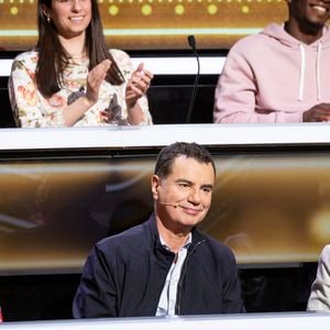 Exclusif - Fabienne Carat, Laurent Luyat, Natasha St-Pier lors de l'enregistrement de l'émission "100% logique" présentée par C. Feraud et qui sera diffusée le 11 octobre 2025 au Studio du Lendit à Saint-Denis, France, le 8 mars 2025. © Cyril Moreau/Bestimage