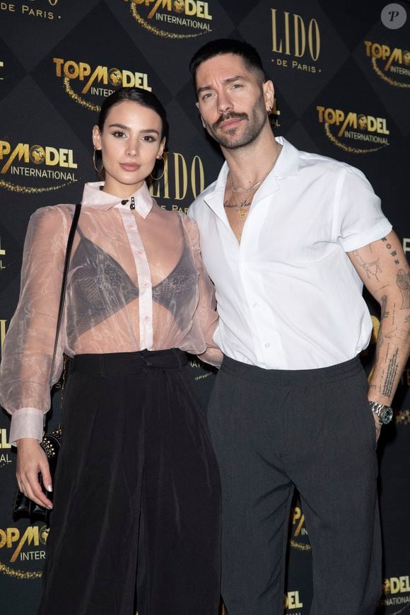 Jade Leboeuf et Stéphane Rodrigues lors de la soirée de la grande finale du concours Top Model International au Lido à Paris, France, le 19 janvier 2020. © Pierre Perusseau/Bestimage