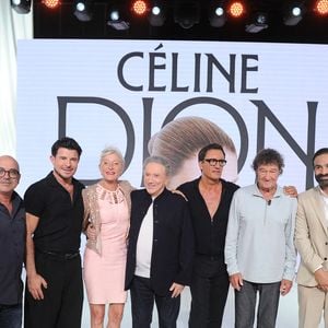 Exclusif - Jacques Veneruso, Vincent Niclo, Valérie Michelin, Michel Drucker, Dany Brillant, Robert Charlebois et Ycare - Enregistrement de l'émission "Vivement dimanche" spécial Céline Dion au studio Rive gauche, presentée par Michel Drucker. Diffusion sur France 3 le 6 septembre 2026. © Guillaume Gaffiot/Bestimage
