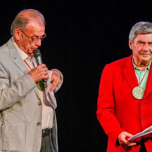 Philippe Davis, le président de l'académie et Patrice Drevet, le chancelier, assistent à la soirée de clôture du 9ème Festiv'Allais le 20 octobre 2025, à Paris, France. © ShootPix/ABACAPRESS.COM
