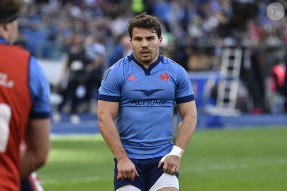 RUGBY : Italie vs France (24_73) - Tournoi des Six 6 VI Nations à Rome - Antoine DUPONT lors du match international de rugby à XV des Six Nations entre l'Italie et la France au Stadio Olimpico de Rome ( Italie) le 23 février 2025.