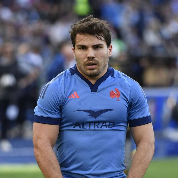 RUGBY : Italie vs France (24_73) - Tournoi des Six 6 VI Nations à Rome - Antoine DUPONT lors du match international de rugby à XV des Six Nations entre l'Italie et la France au Stadio Olimpico de Rome ( Italie) le 23 février 2025.