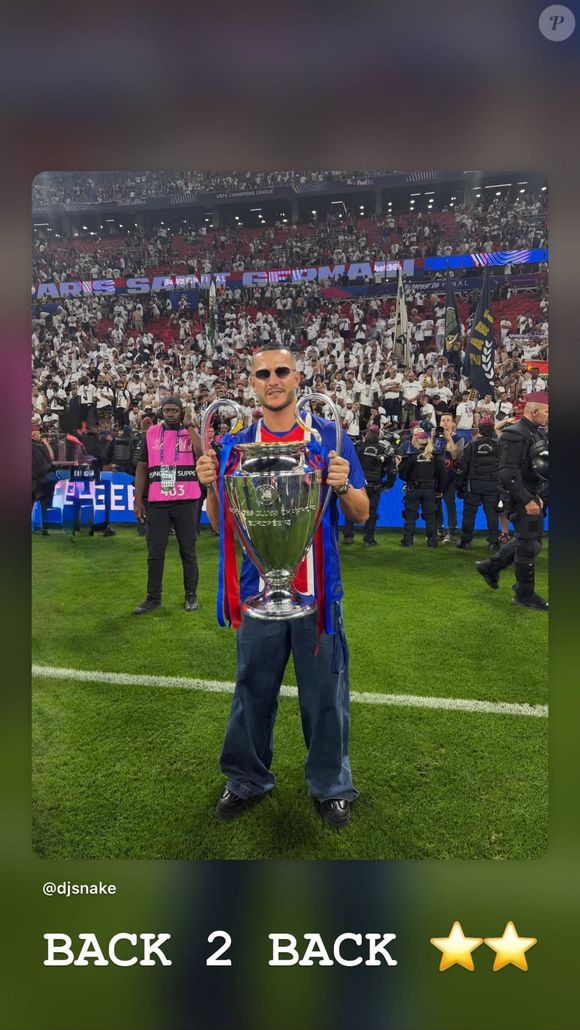 DJ Snake à la finale du PSG de la Ligue des Champions Instagram