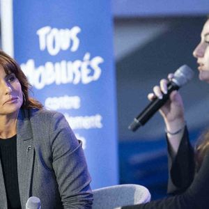 Faustine Bollaert lors d'un événement de sensibilisation au harcèlement scolaire dans un lycée de Paris, le 7 novembre 2023, à deux jours d'une journée nationale contre le harcèlement scolaire. Photo par Eliot Blondet/Abacapress.com