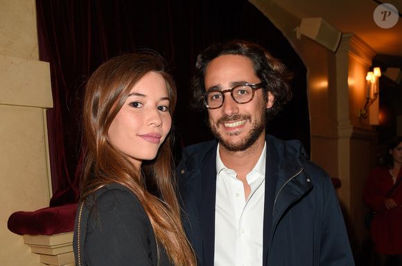 Thomas Hollande et sa compagne Emilie Broussouloux à la générale de la pièce "La Vraie Vie" au théâtre Edouard 7 à Paris, le 18 septembre 2017. © Guirec Coadic/Bestimage