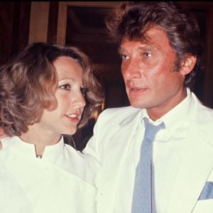 Nathalie Baye et Johnny Hallyday au mariage d'Eddie Barclay à Paris en 1984 ©  Rindoff Paterson / BestImage