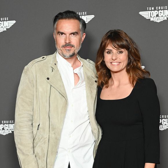 Faustine Bollaert et son mari Maxime Chattam - Avant-première du film "Top Gun Maverick" à l'UGC Normandie à Paris le 19 mai 2022. © Coadic Guirec/Bestimage