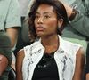 Malika, compagne de Yannick Noah en tribunes pendant l'épreuve de basketball de Demi-Finale opposant la France à l'Allemagne lors des Jeux Olympiques de Paris 2024 (JO) à l'Arena Bercy, à Paris, France, le 8 août 2024. © Jacovides-Perusseau/Bestimage