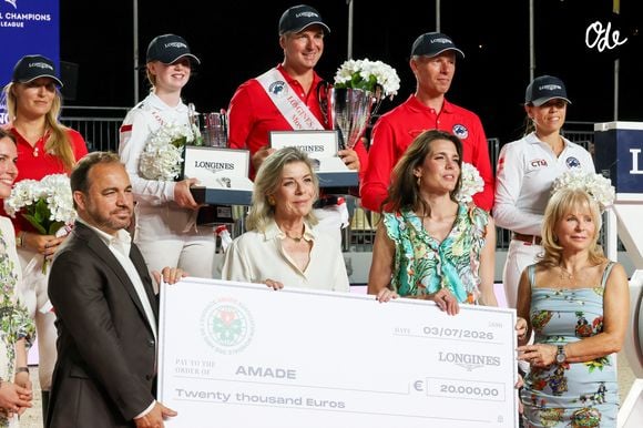 La princesse Caroline de Hanovre et sa fille Charlotte Casiraghi ont a assisté à la Monaco Longines Pro Am Cup au profit de l' AMADE à Monaco, le 3 juillet 2024. © Claudia Albuquerque/Bestimage