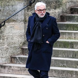 Pascal Praud - Sortie des obsèques de C.Laborde  en l’église Saint-Roch à Paris, le 6 février 2025. Décédée le 28 janvier 2025 à l'âge de 73 ans, l'ancienne présentatrice météo de TF1 (1988 - 2017) était atteinte de la maladie neurodégénérative à corps de Lewy. 
© Jacovides - Moreau / Bestimage