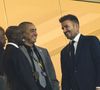 Une grande nouvelle qui fait grand bruit !

David Beckham / Claude Makelele et David Trezeguet en tribune du match de football de quart de finale opposant la France à l’Angleterre lors de la coupe du Monde au stade Al Bayt à Al Khor au Qatar © Jean-Baptiste Autissier/Panoramic/Bestimage
