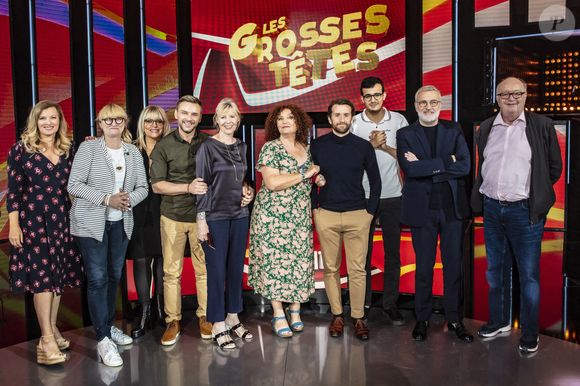 Exclusif - Valérie Trierweiler, Christine Bravo, Caroline Diament, Jeanfi Janssens, Chantal Ladesou, Valerie Mairesse, Pablo Mira, Paul El Karhat, Laurent Ruquier, Bernard Mabille - Enregistrement de l'émission "Les Grosses Têtes Prime" le 2 octobre 2022 © Jack Tribeca / Bestimage
