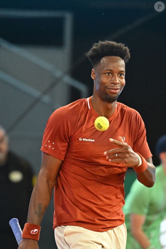 Gaël Monfils lors de son premier tour au Mutua Madrid Open à Madrid, Espagne, le 23 avril 2025. Photo par Corinne Dubreuil/Abaca