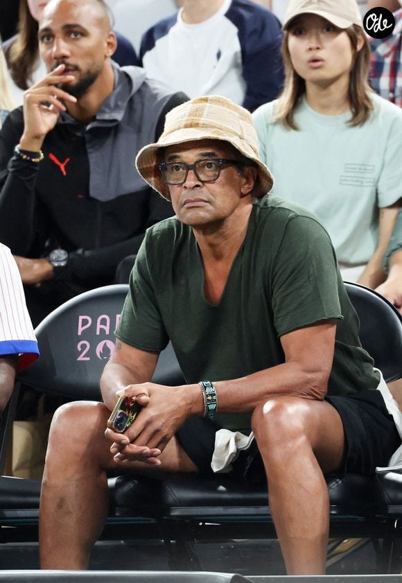 Yannick Noah - Les célébrités en tribunes pendant l'épreuve de basketball de Demi-Finale opposant la France à l'Allemagne lors des Jeux Olympiques de Paris 2024 (JO) à l'Arena Bercy, à Paris, France, le 8 août 2024. © Jacovides-Perusseau/Bestimage