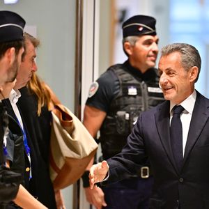Nicolas Sarkozy au Tribunal judiciaire (Batignolles, 32ème chambre correctionnelle) pour l'annonce de la décision dans le cadre du procès Lybien le 25 septembre 2025.

© Christian Liewig / Bestimage