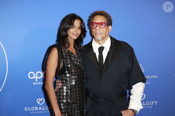JoeyStarr et sa compagne Pauline Latchoumanin - Photocall du Global Gift Gala Paris à l'hôtel Four Seasons George V à Paris le 8 novembre 2025. © Marc Ausset-Lacroix/Bestimage