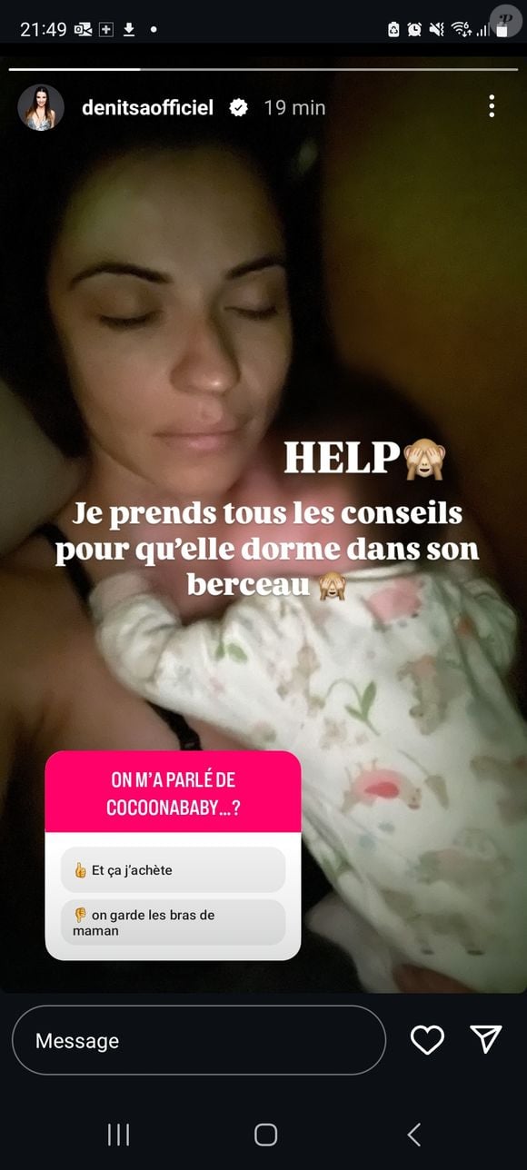 Mais les nuits sont difficiles et Denitsa Ikonomova a demandé de l'aide à  ses abonnés, sur Instagram