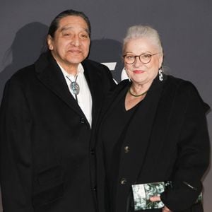 Josiane Balasko et son mari George Aguilar au photocall du dîner de la 50ème édition de la cérémonie des César au Fouquet's à Paris, France, le 28 février 2025. © Coadic Guirec/Bestimage