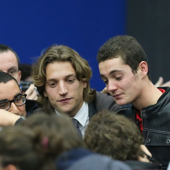 Jean et Louis Sarkozy - People au meeting de Nicolas Sarkozy à Boulogne-Billancourt le 25 novembre 2014.