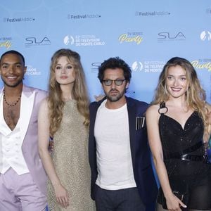 Benjamin Douba Paris, Catherine Davydzenka, Frederic Diefenthal et Lou Ladegaillerie sur le tapis bleu du photocall de la soirée du 62ème Festival de Télévision de Monte-Carlo, à Monaco, le 17 juin 2023. © Denis Guignebourg/BestImage