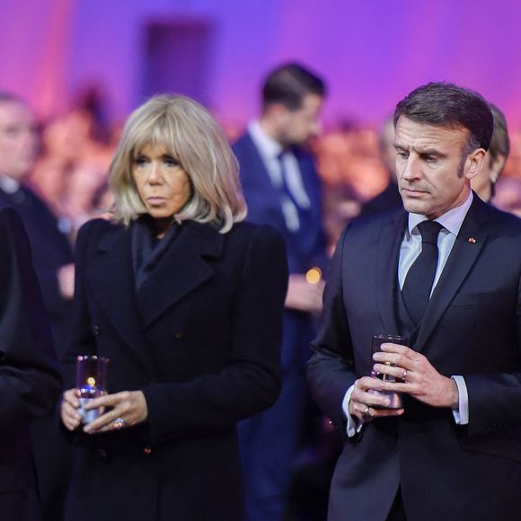 President Emmanuel Macron, Brigitte Macron - Les chefs d'État et les membres des familles royales assistent à la cérémonie de commémoration du 80ème anniversaire de la libération d'Auschwitz au Mémorial et musée d'Auschwitz-Birkenau le 27 janvier 2025.  
Crédit : GOFF INF / BESTIMAGE