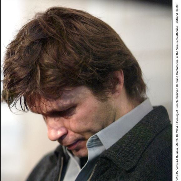 Ouverture du procès du musicien français Bertrand Cantat au palais de justice de Vilnius. Bertrand Cantat. 16 mars 2004. © Mousse-Hounsfield/ABACA