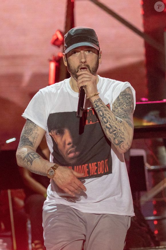 Le 9 juin 2018 - Manchester, Tennessee, États-Unis - EMINEM (MARSHALL MATHERS) lors du Bonnaroo Music Festival 2018 à Manchester, Tennessee Photo by © Daniel DeSlover/ZUMA Wire). /ABACAPRESS.COM