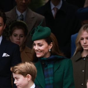 Catherine (Kate) Middleton, princesse de Galles, Prince George - La famille royale britannique se rend à la messe de Noël à Sandringham le 25 décembre 2024.